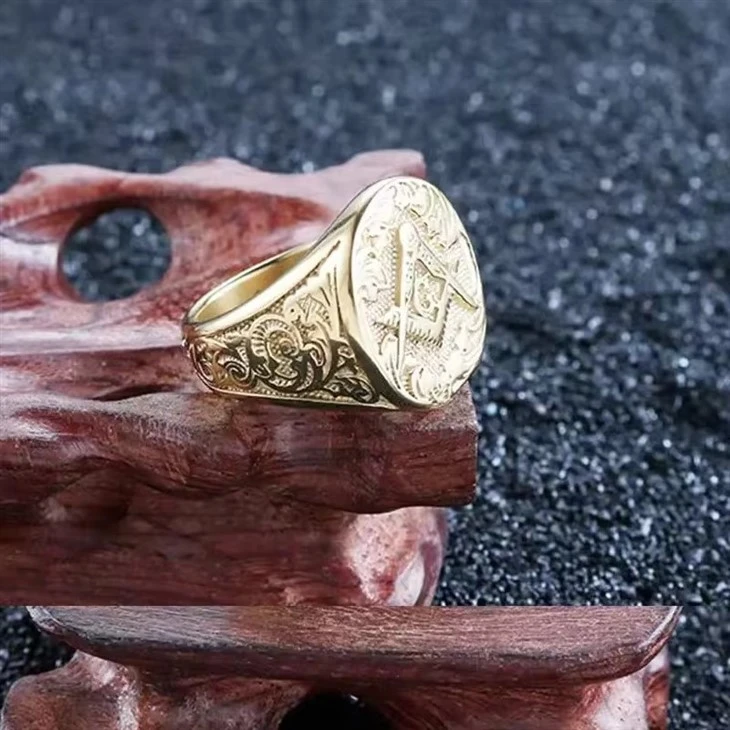 Gold Plated Customized Jewelry Masonic Rings