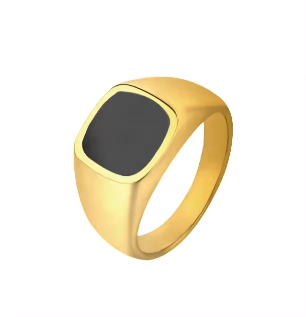 Custom Logo Engrave Men Stainless Steel Signet Ring Custom Logo Engrave Men Stainless Steel Signet Ring
