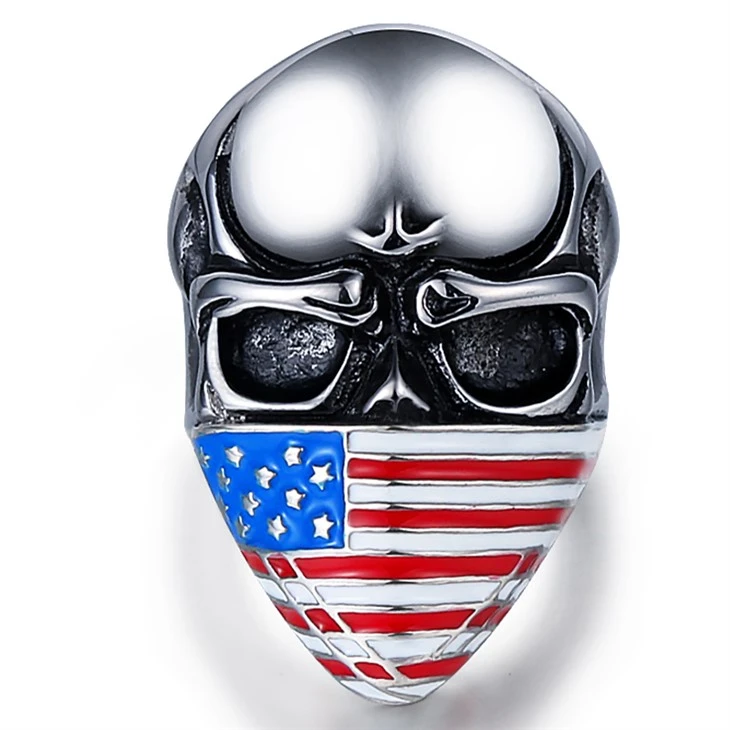Patriotic Skull Mask Flag Ring Patriotic Skull Mask Flag Ring