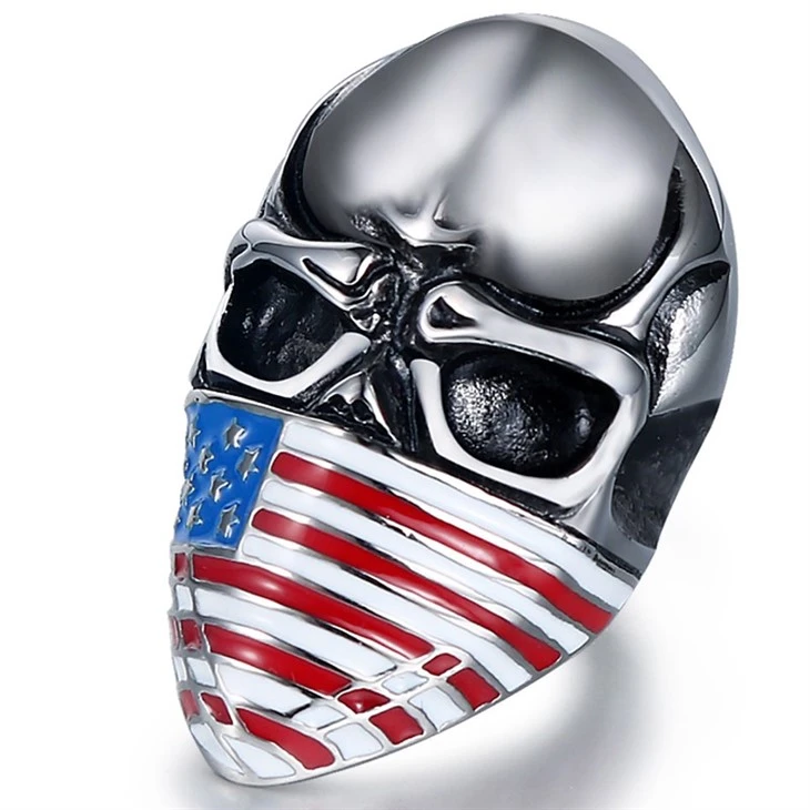 Patriotic Skull Mask Flag Ring factory Patriotic Skull Mask Flag Ring factory
